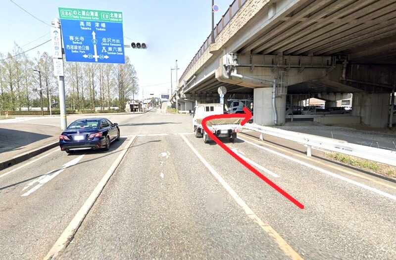 タカラスタンダード 金沢ショールームまでの車の経路