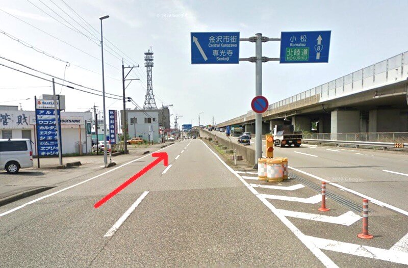 タカラスタンダード 金沢ショールームまでの車の経路