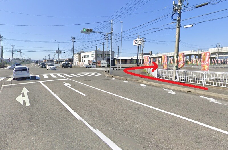 タカラスタンダード 福井ショールームまでの徒歩経路