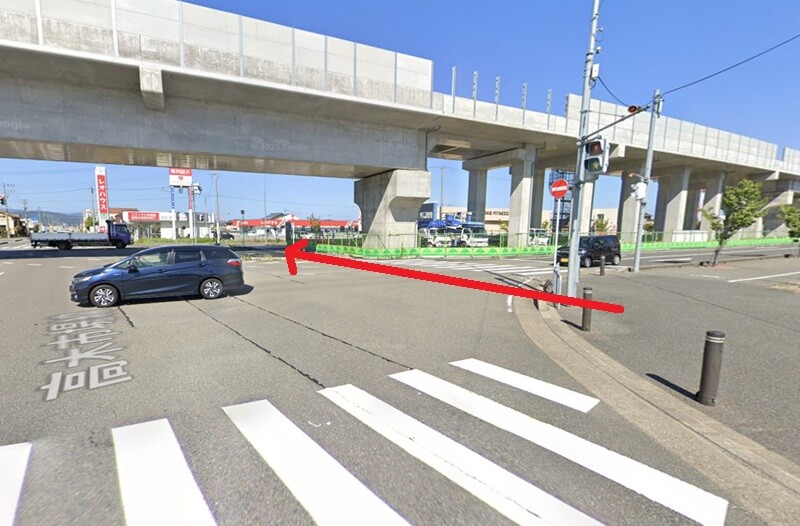 タカラスタンダード 福井ショールームまでの徒歩経路