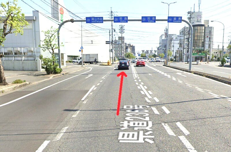 タカラスタンダード 岡山ショールームまでの車の経路