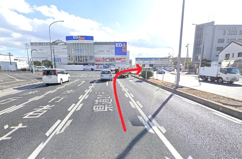 タカラスタンダード 岡山ショールームまでの車の経路