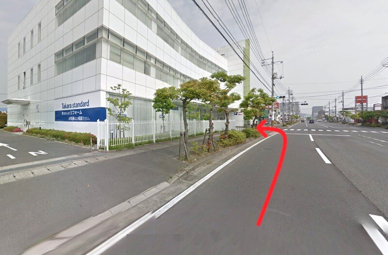 タカラスタンダード 岡山ショールームまでの車の経路