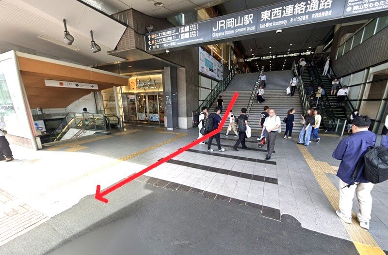 タカラスタンダード 岡山ショールームまでの徒歩経路