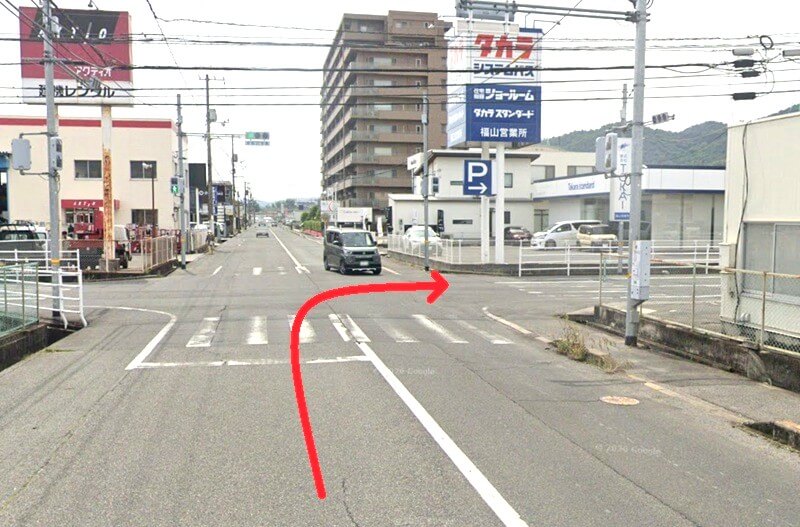 タカラスタンダード 福山ショールームまでの車の経路