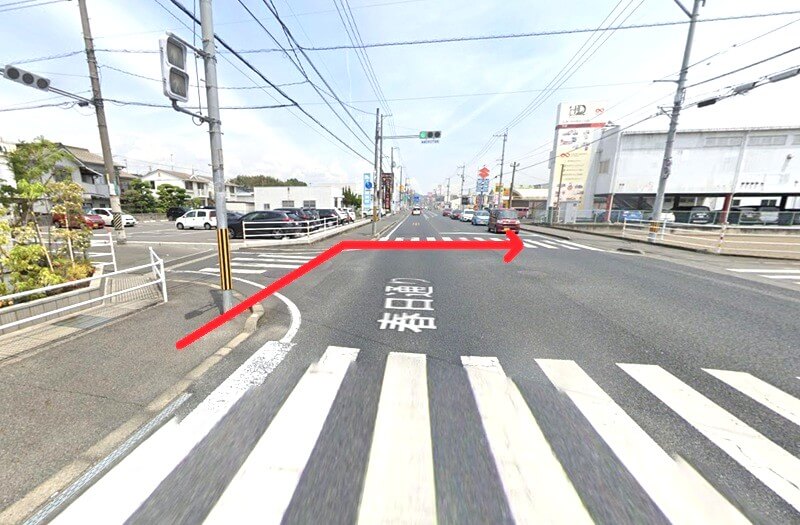 タカラスタンダード 福山ショールームまでの徒歩経路