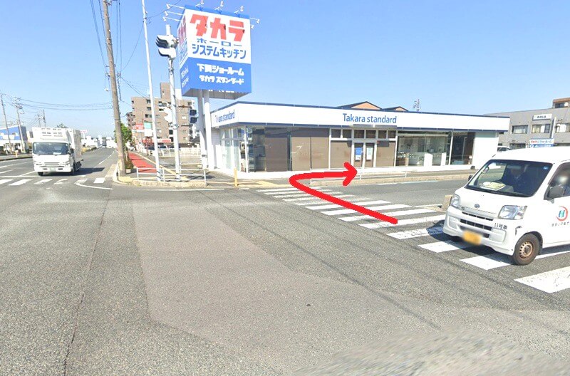 タカラスタンダード 下関ショールームまでの徒歩経路