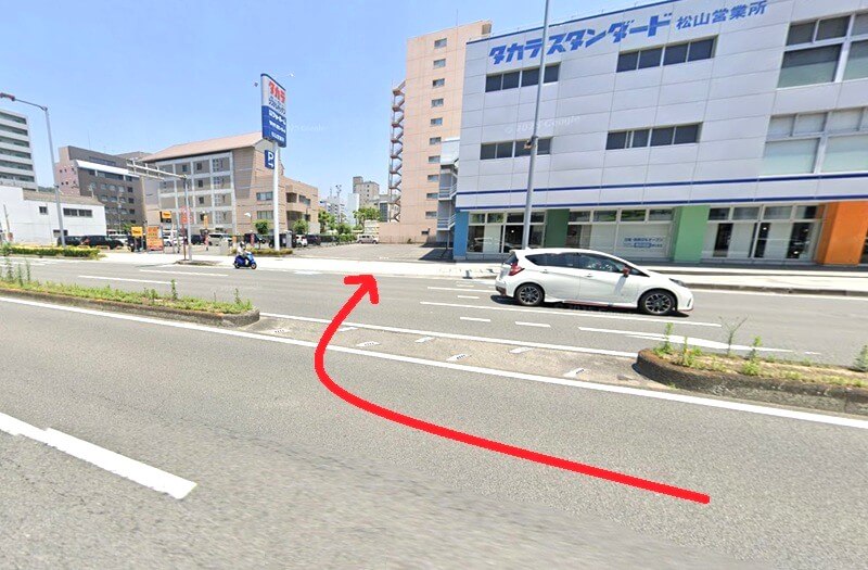 タカラスタンダード 松山ショールームまでの車の経路