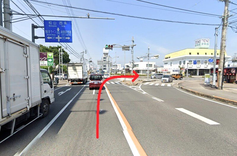 タカラスタンダード 新居浜ショールームまでの車の経路