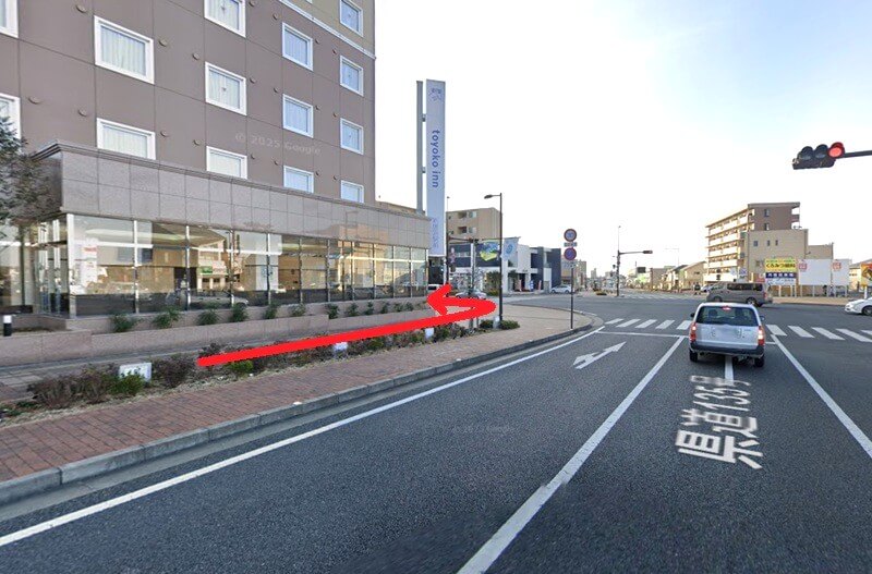 タカラスタンダード 新居浜ショールームまでの徒歩経路