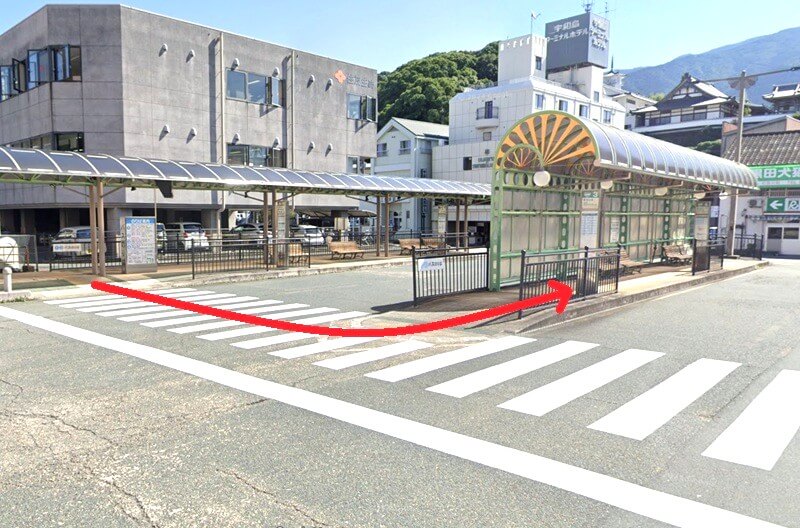 タカラスタンダード 宇和島ショールームまでの徒歩経路