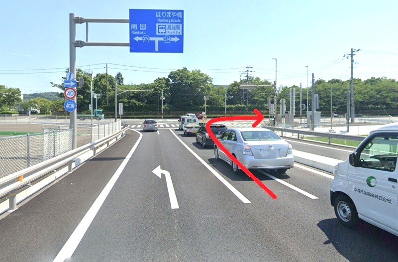 タカラスタンダード 高知ショールームまでの車の経路