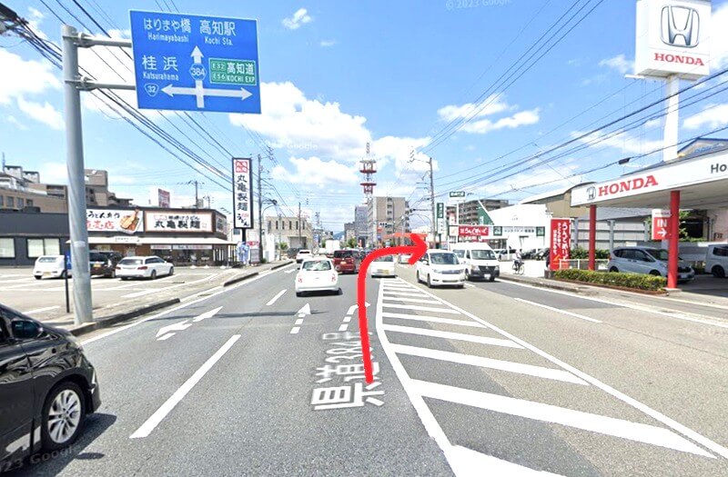 タカラスタンダード 高知ショールームまでの車の経路