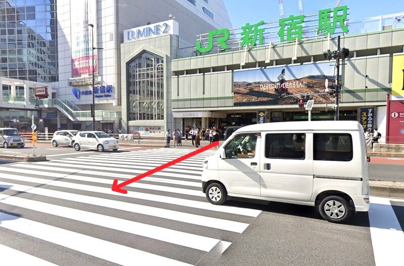 トクラス ショールーム新宿までの徒歩経路