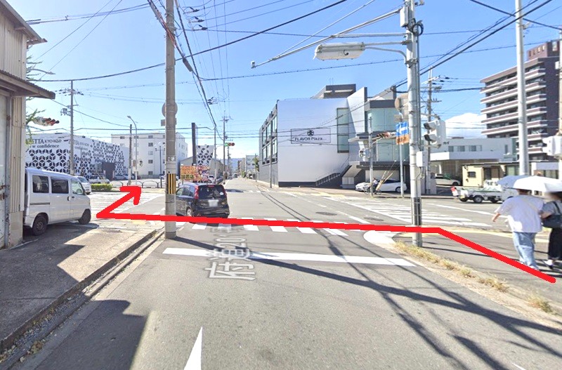トクラス ショールーム京都までの徒歩経路