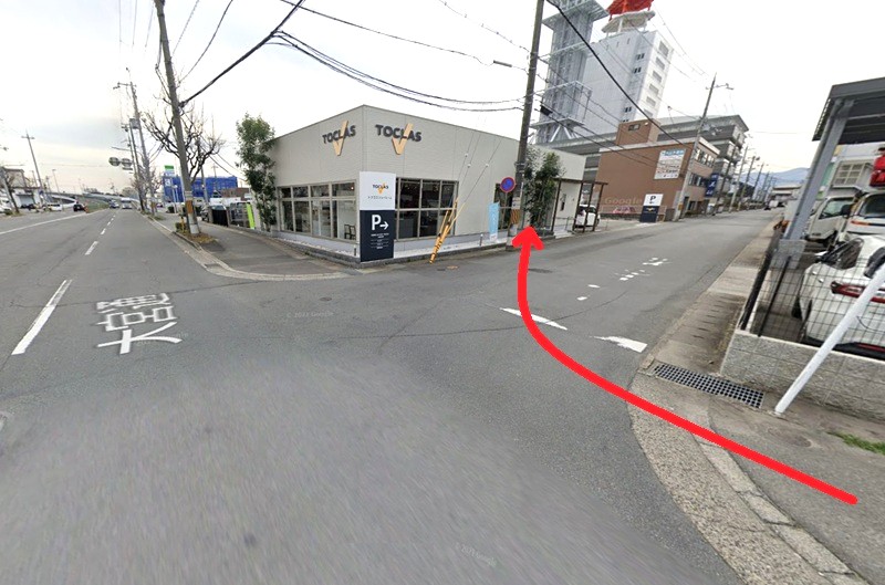 トクラス ショールーム京都までの徒歩経路