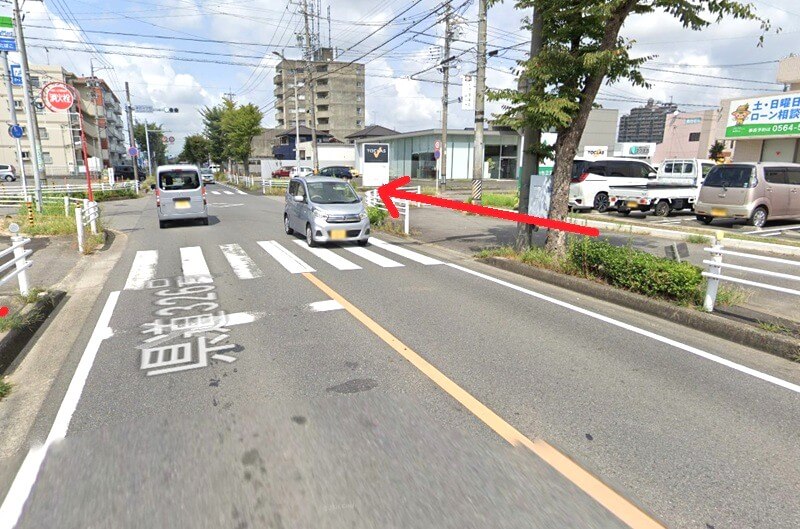 トクラス ショールーム岡崎までの徒歩経路