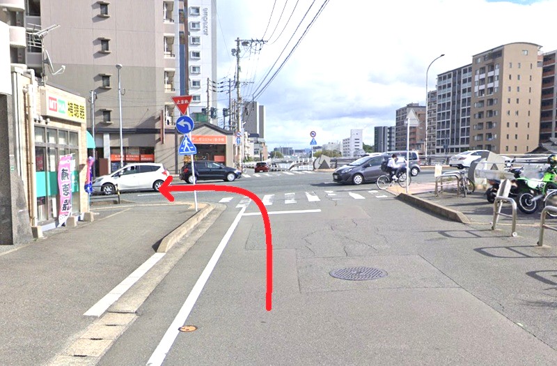 トクラス ショールーム福岡までの車の経路