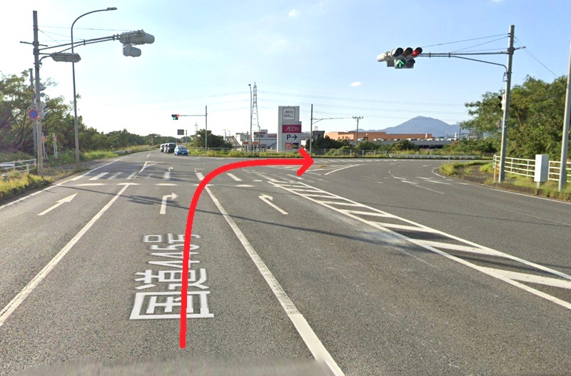 トクラス ショールーム熊本までの車の経路