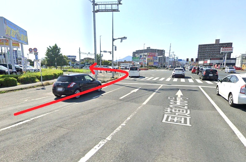トクラス ショールーム熊本までの車の経路