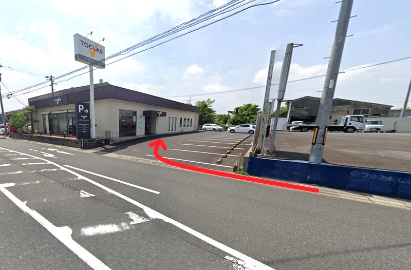 トクラス ショールーム鹿児島までの徒歩経路