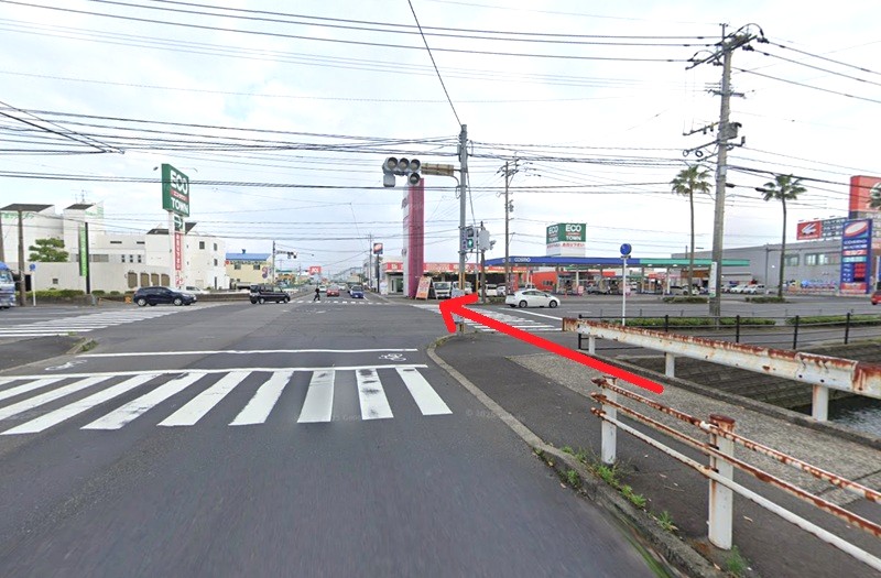 トクラス ショールーム鹿児島までの徒歩経路