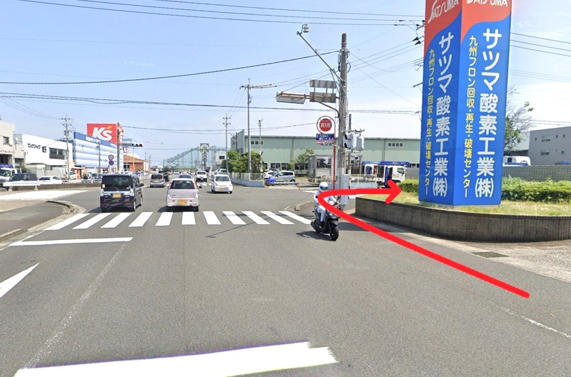 トクラス ショールーム鹿児島までの徒歩経路