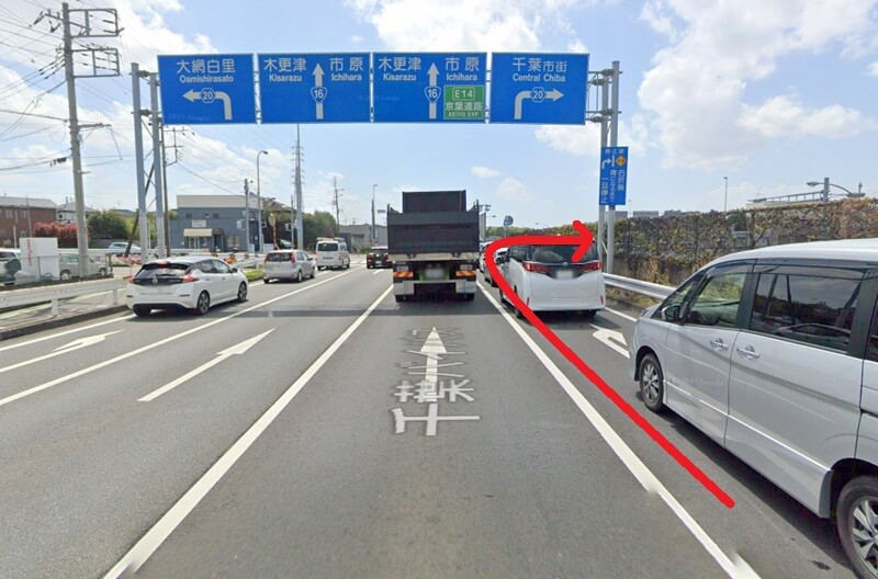 トクラス ショールーム千葉までの車の経路