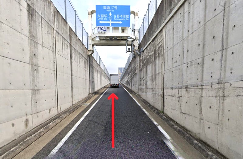 トクラス ショールーム大宮までの車の経路