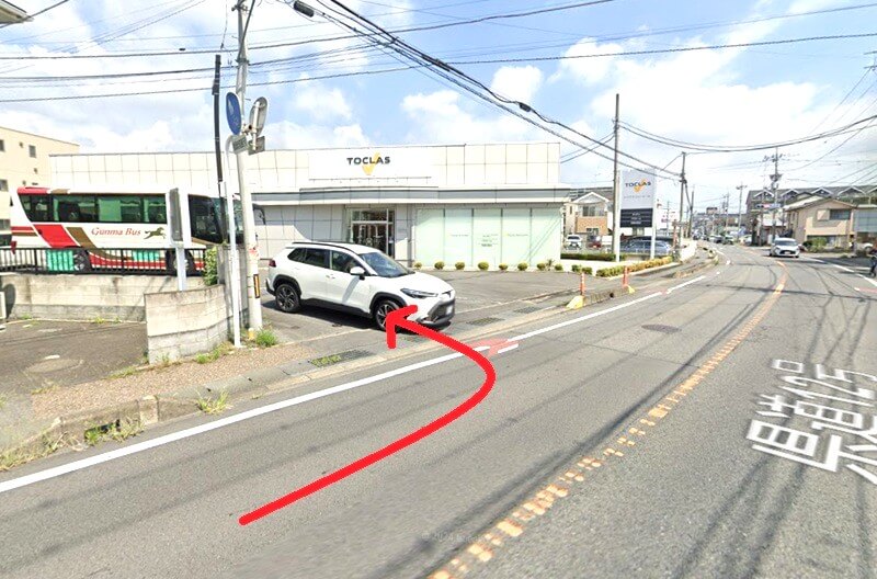 トクラス ショールーム高崎までの車の経路