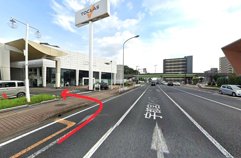 トクラス ショールーム宇都宮までの車の経路