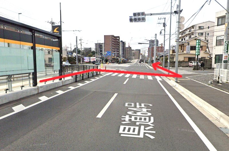 トクラス ショールーム宇都宮までの徒歩経路