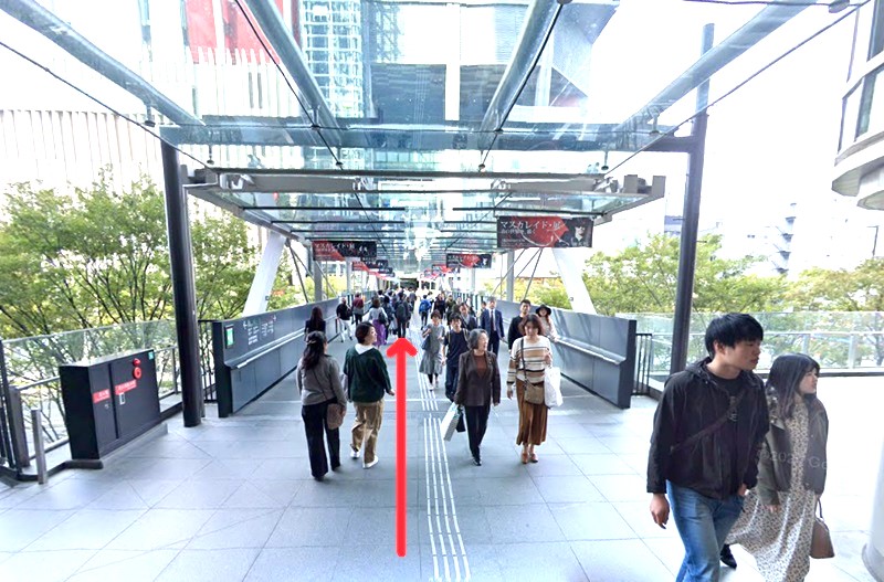 トクラス ショールーム大阪までの徒歩経路