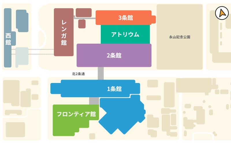 トクラス ショールーム札幌までの徒歩経路