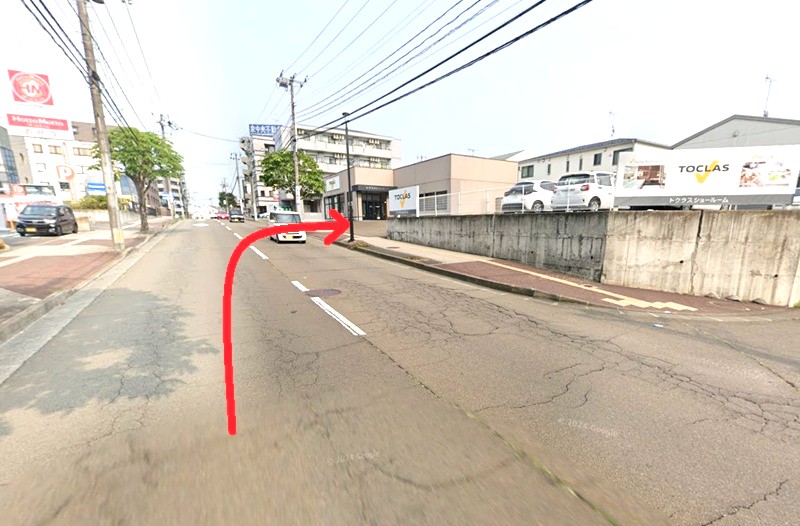 トクラス ショールーム仙台までの車の経路