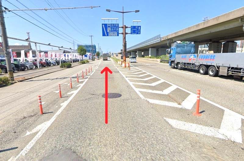 トクラス ショールーム金沢までの車の経路