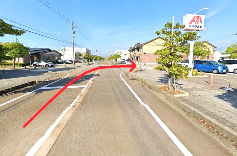 トクラス ショールーム金沢までの車の経路