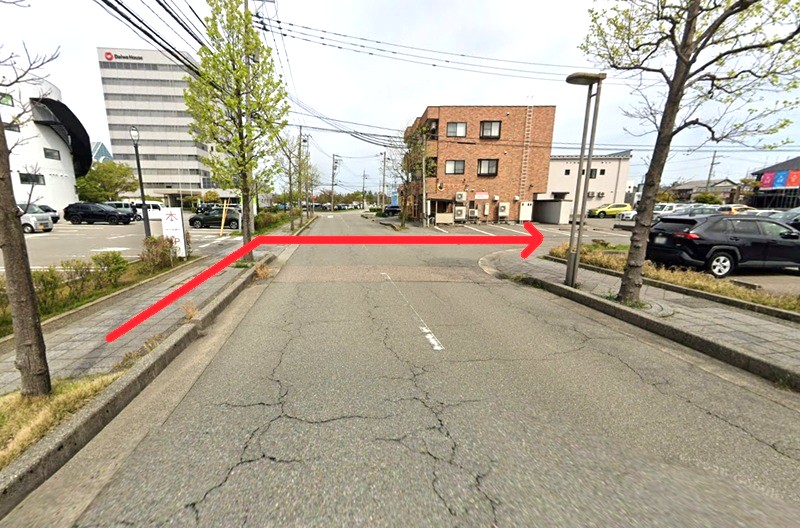 トクラス ショールーム金沢までの徒歩経路