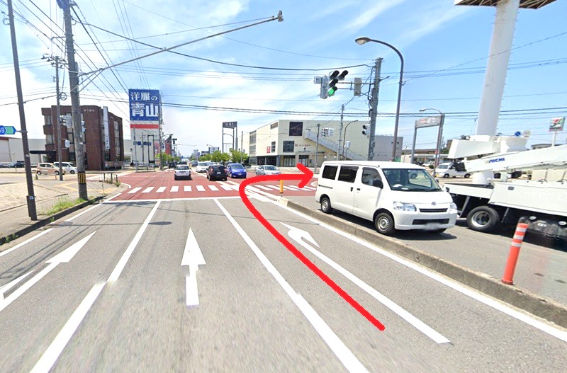 トクラス ショールーム富山までの車の経路