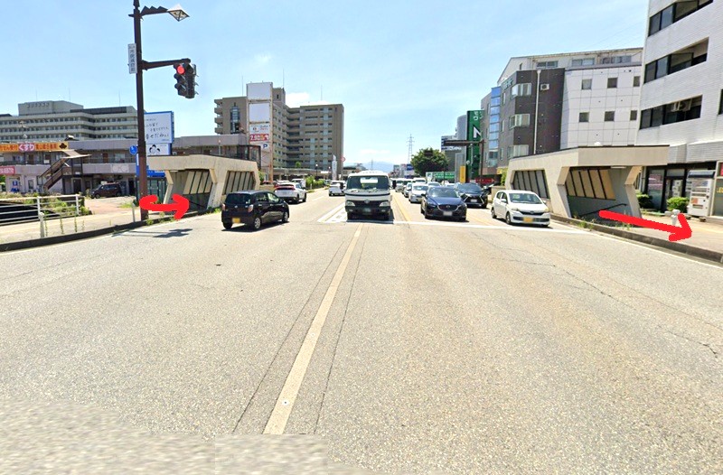 トクラス ショールーム富山までの徒歩経路