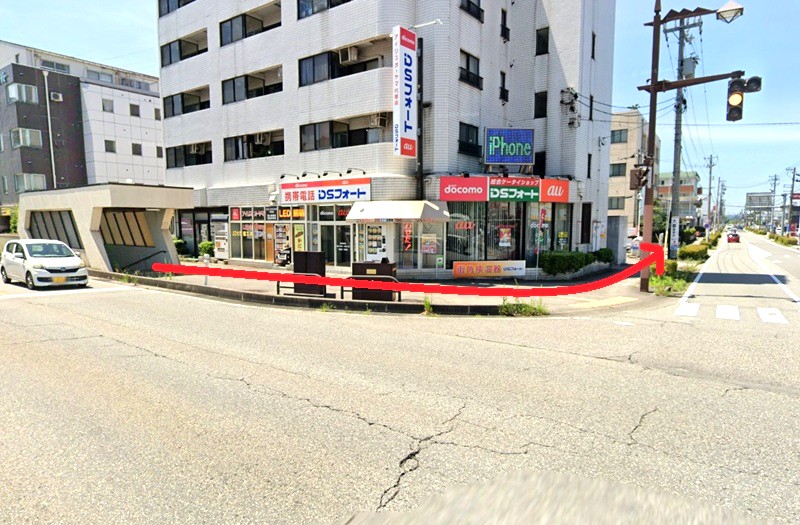 トクラス ショールーム富山までの徒歩経路