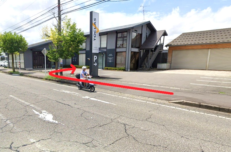 トクラス ショールーム富山までの徒歩経路