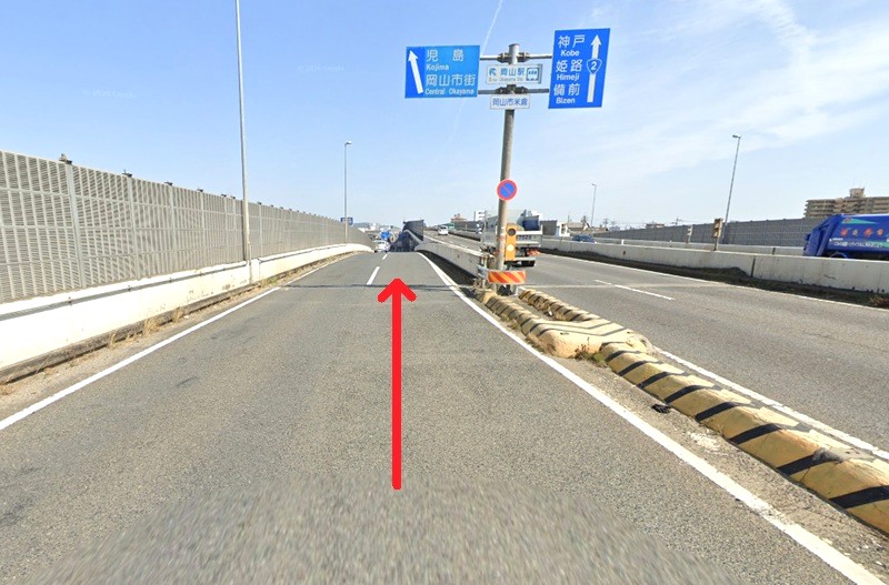 トクラス ショールーム岡山までの車の経路